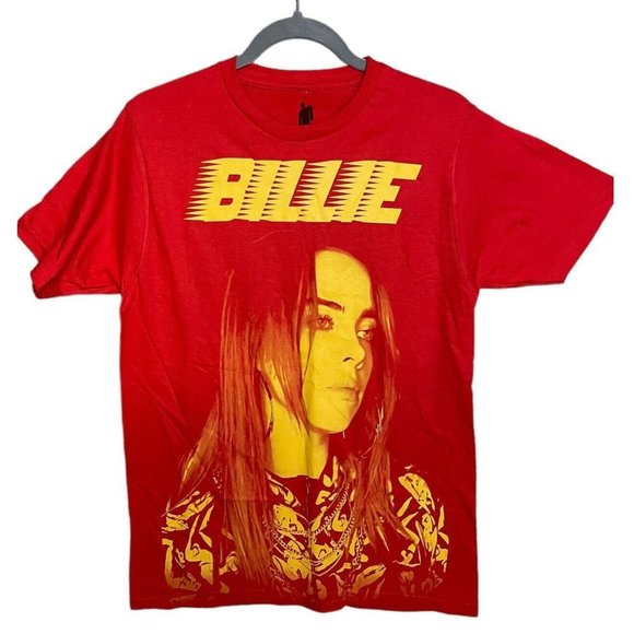 Billie Eilish Tops - Billie Eilish Red and Yellow Logo T-Shirt Size S NWOT